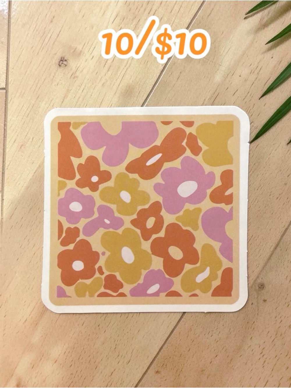 Retro Floral Pattern Sticker – Groovy Flower Vinyl Decal | Vintage 70s Aesthetic